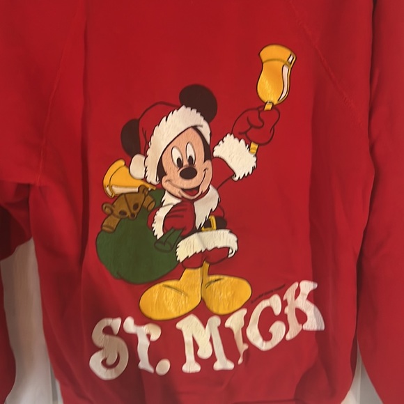 VINTAGE ARTEX DISNEY ST. MICKEY HOLIDAY SWEATSHIRT UNISEX LARGE MADE IN USA - Picture 1 of 10